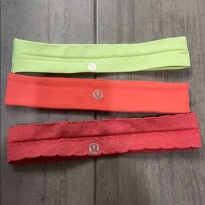 3 lululemon colorful headbands